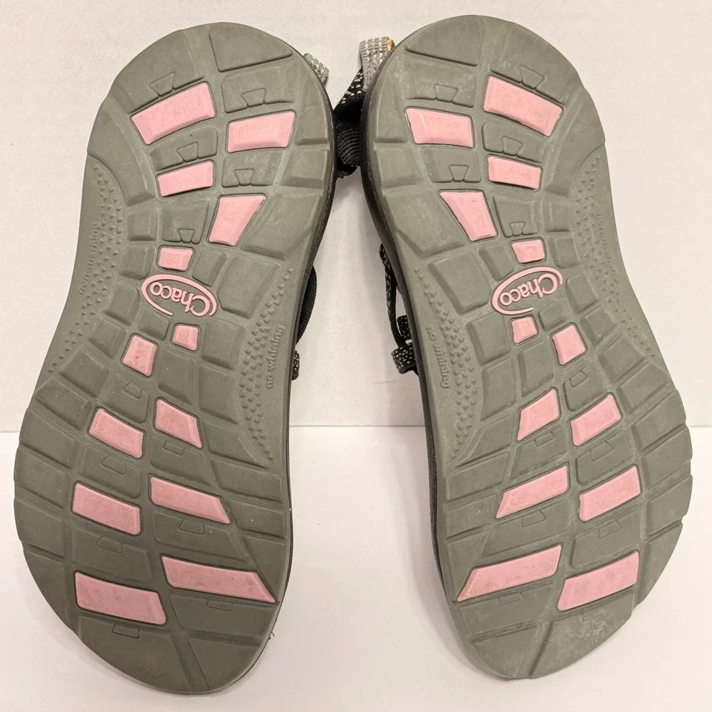 Chaco Z1 Ecotread Kids Sandals Black‎ Gray Strappy Sport Size 3